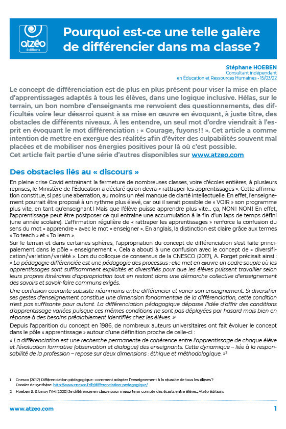 Pourquoi est-ce une telle galère de différencier dans ma classe ?