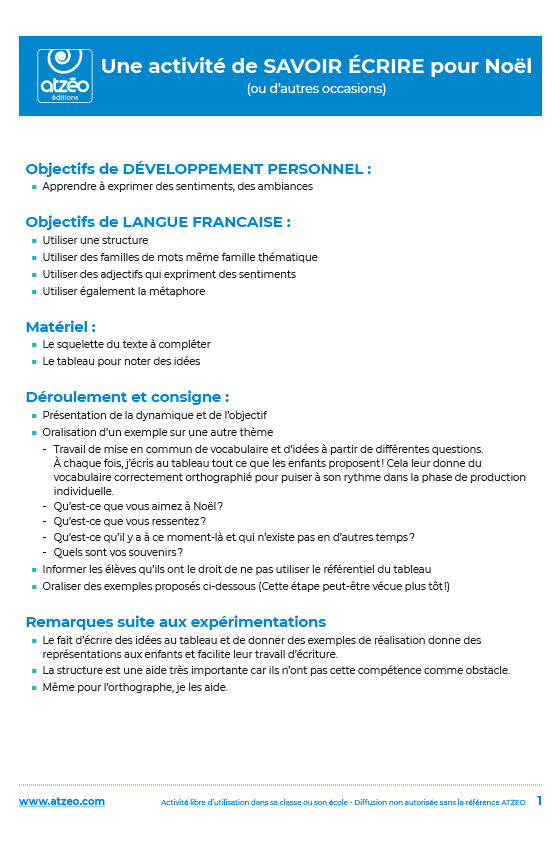 Article activité Noël