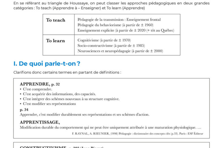 Article enseignement explicite