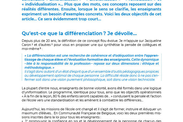 En classe, profitez des différences