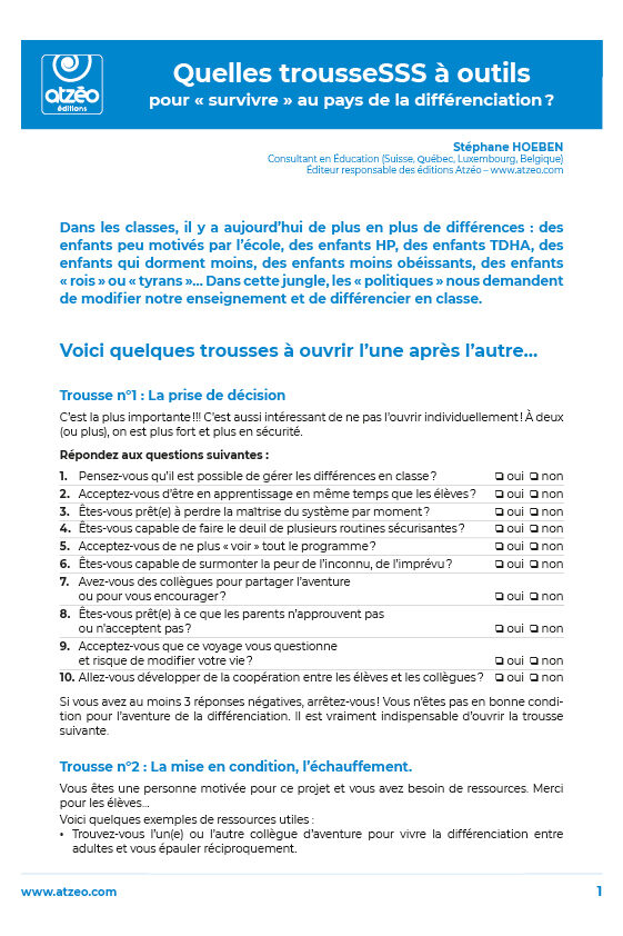 Quelles trousses à outils…