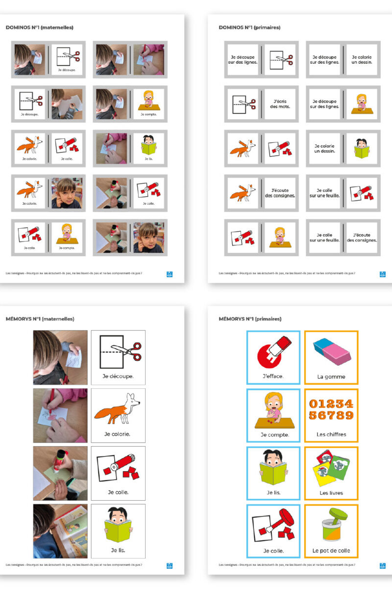 Dominos et mémorys - Les consignes