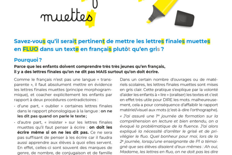 Article "Et si on mettait les lettres finales muettes en FLUO"