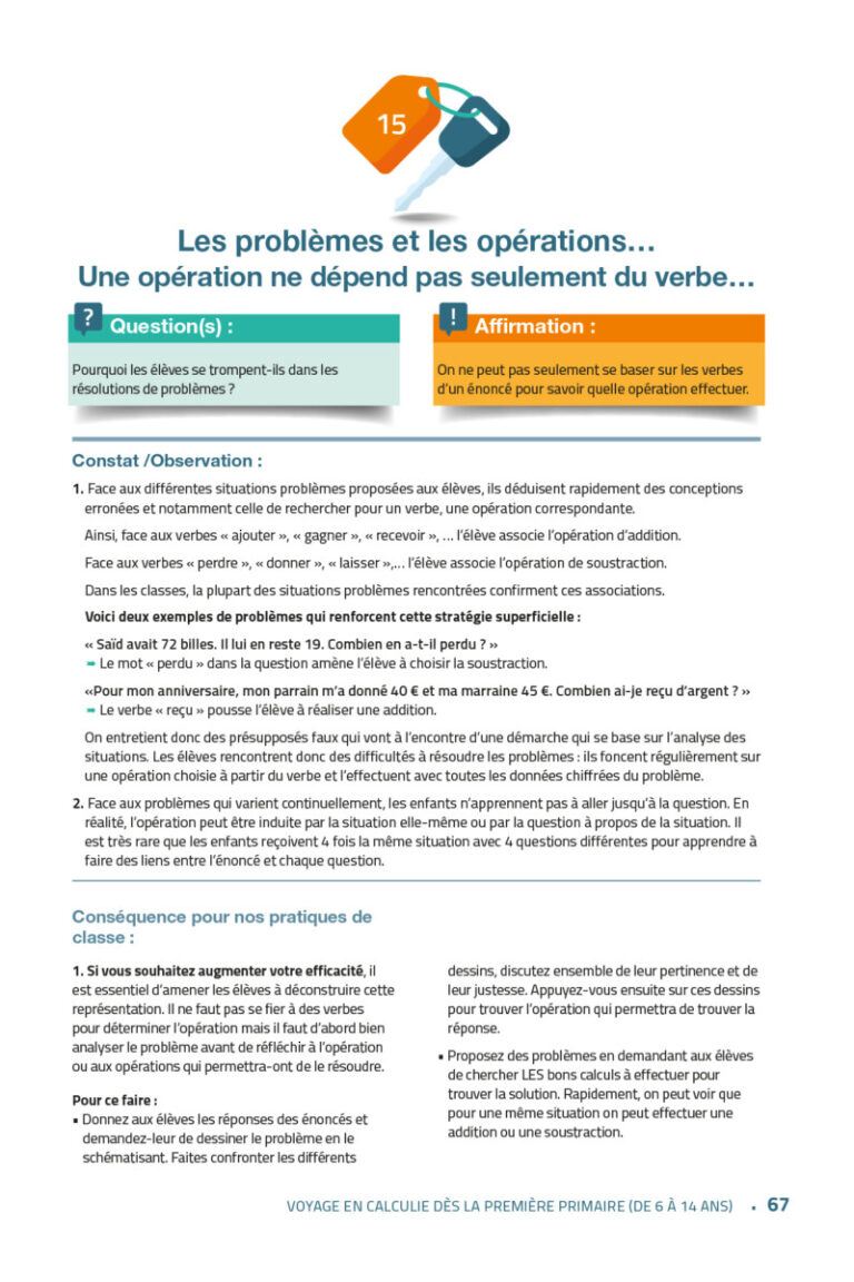 Voyage calculie clé 15