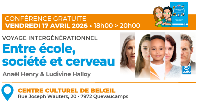 Conférence "Entre école, société et cerveau" - vendredi 17 avril