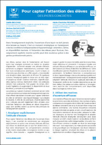 Article “Pour capter l'attention des élèves”